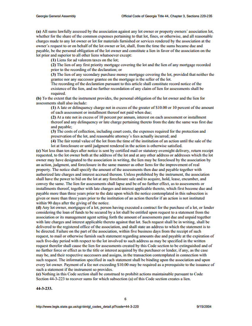 The GA Property Owners' Association Act Page 6